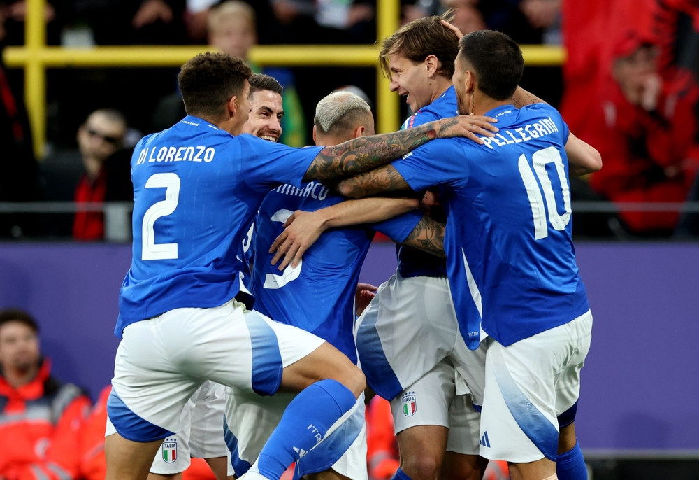 Dortmund,,Germany, ,June,15,,2024:,Players,Of,Italy,Celebrate,Italia-Norvegia