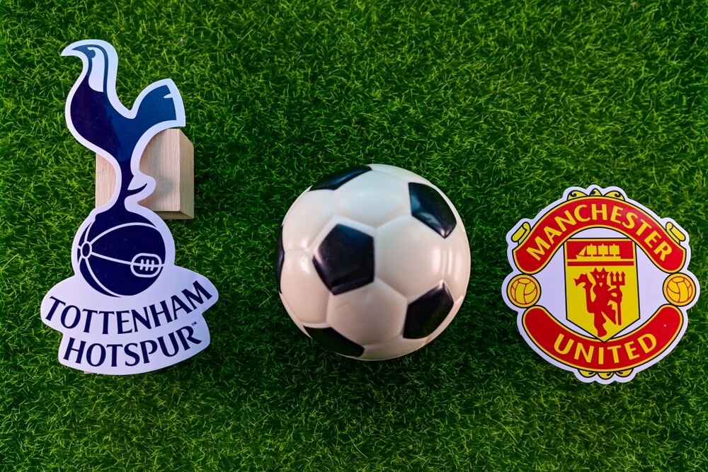 May,16,,2025,,Bilbao,,Spain.,The,Emblems,Of,The,Participating,Tottenham-Manchester United