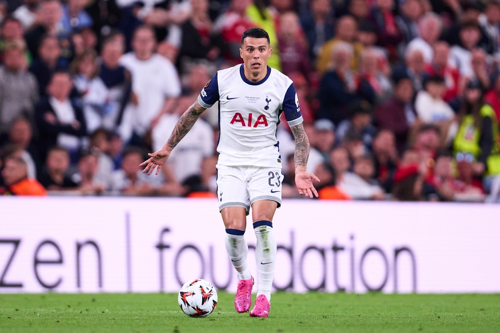 Pedro,Porro,Of,Tottenham,Hotspur,With,The,Ball,During,The,Tottenham-Liverpool