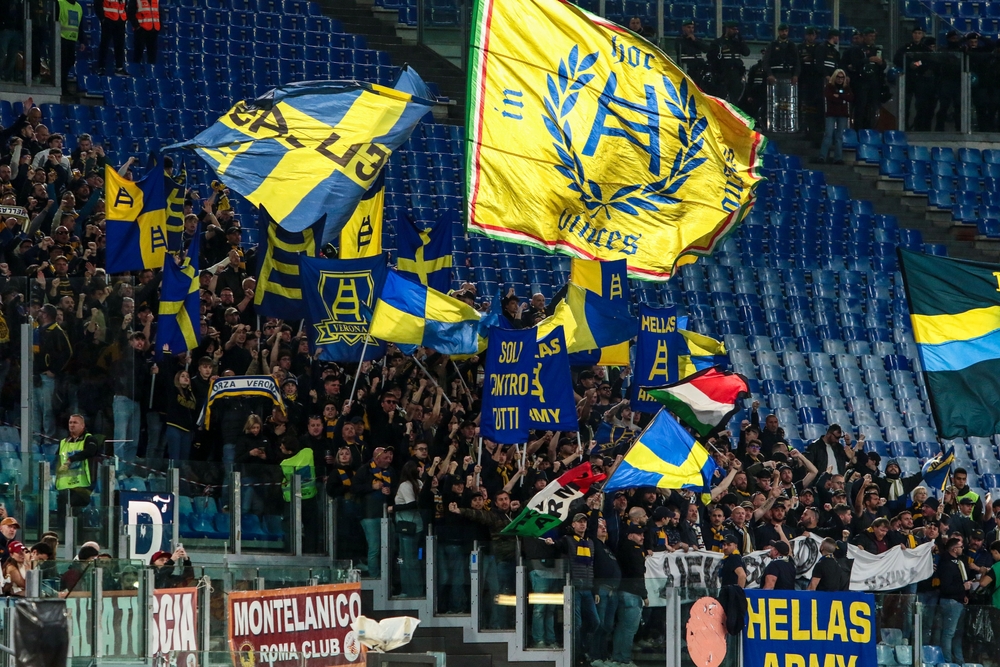 Rome,,Italy,19th,April,2025:,Hellas,Verona,Ultras,During,Serie