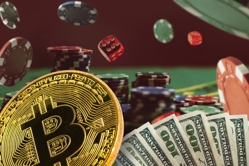 Bitcoin,Gambling, ,The,Concept,Of,Chips,And,Cards,For