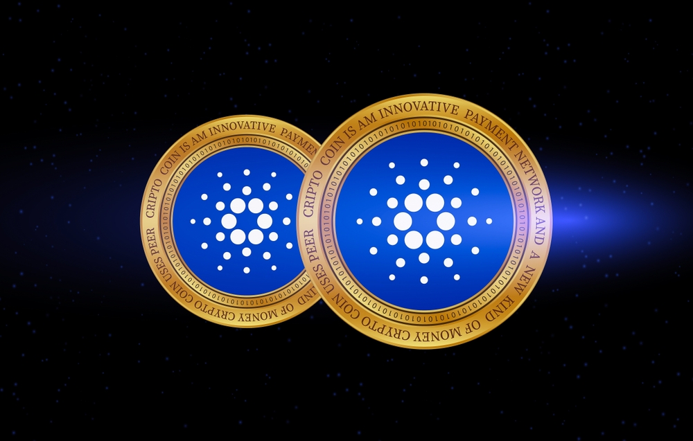 Cardano ada,Virtual,Currency,Image,In,The,Digital,Background.,3d,Illustrations.