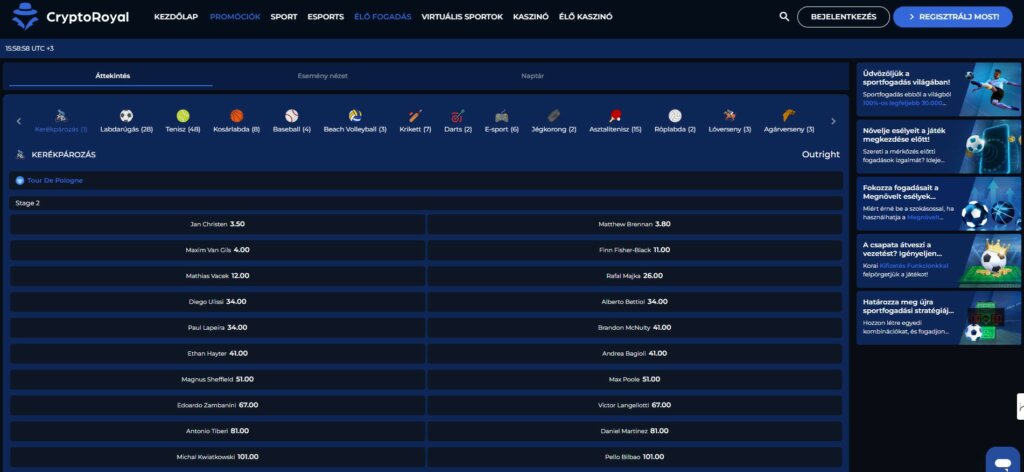 Crypto Royal Live Betting HU