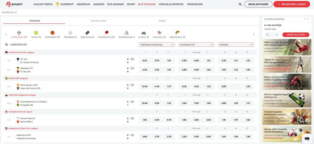 Realspin live betting HU