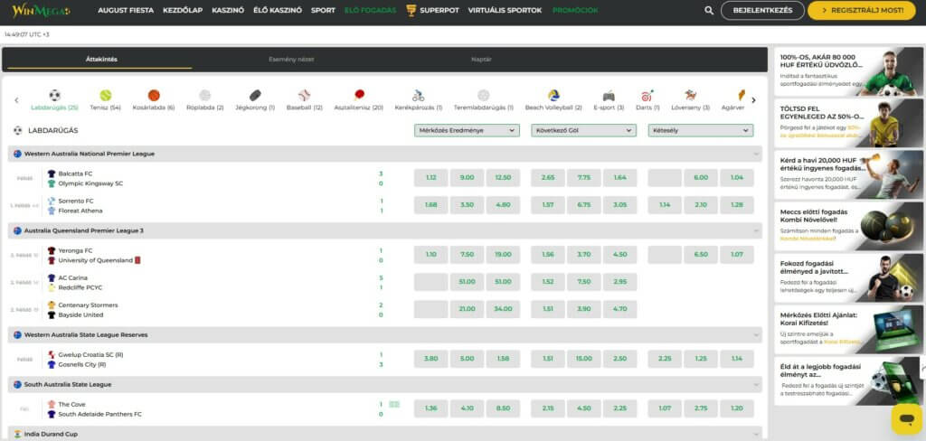 winmega live betting HU