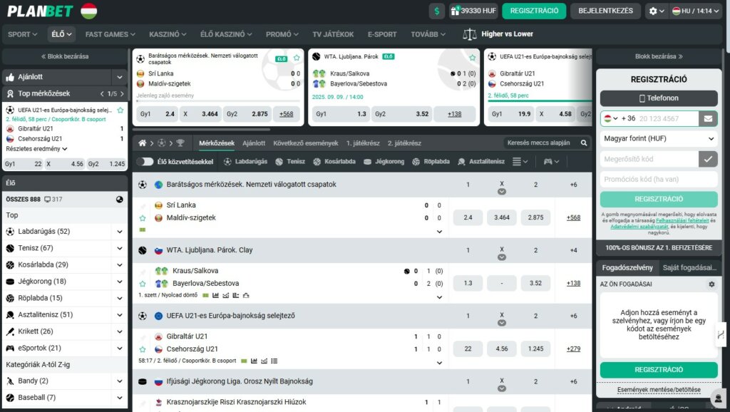 HU Planbet Bookmaker Review Live Betting
