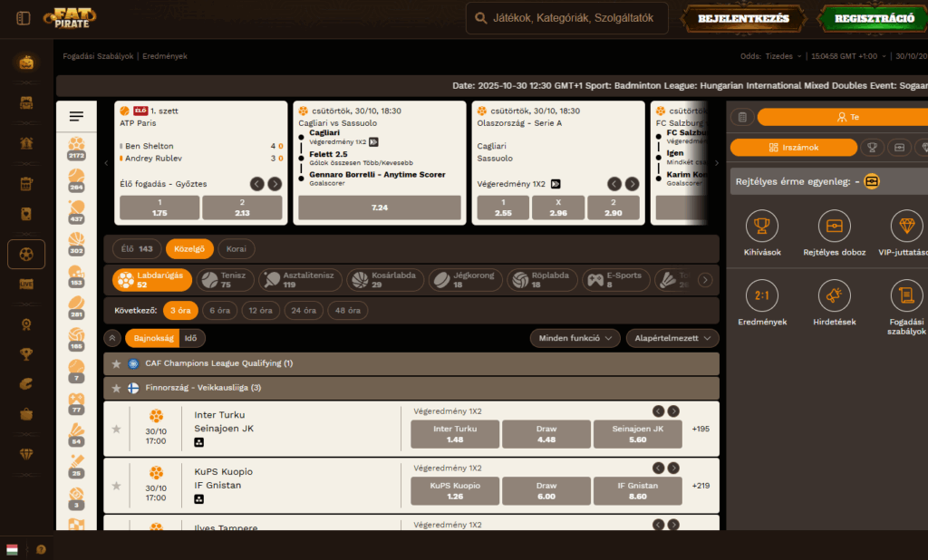 Milyen Sportágakra Fogadhatunk a Fatpirate nél