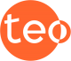 logo teo circle orange letters white