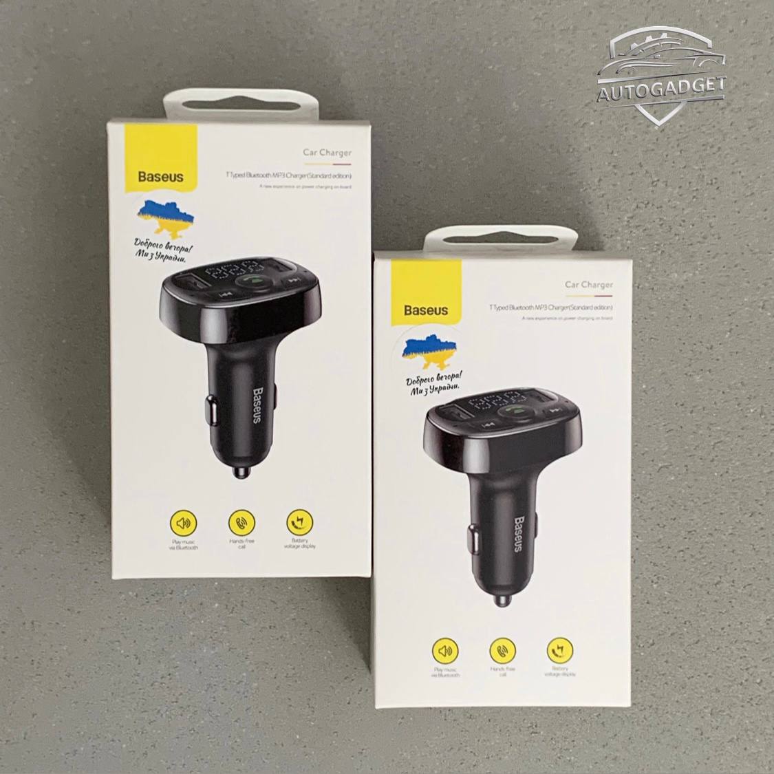 ФМ модулятор трансмиттер Baseus T Bluetooth MP3 флешка зарядка на два ...