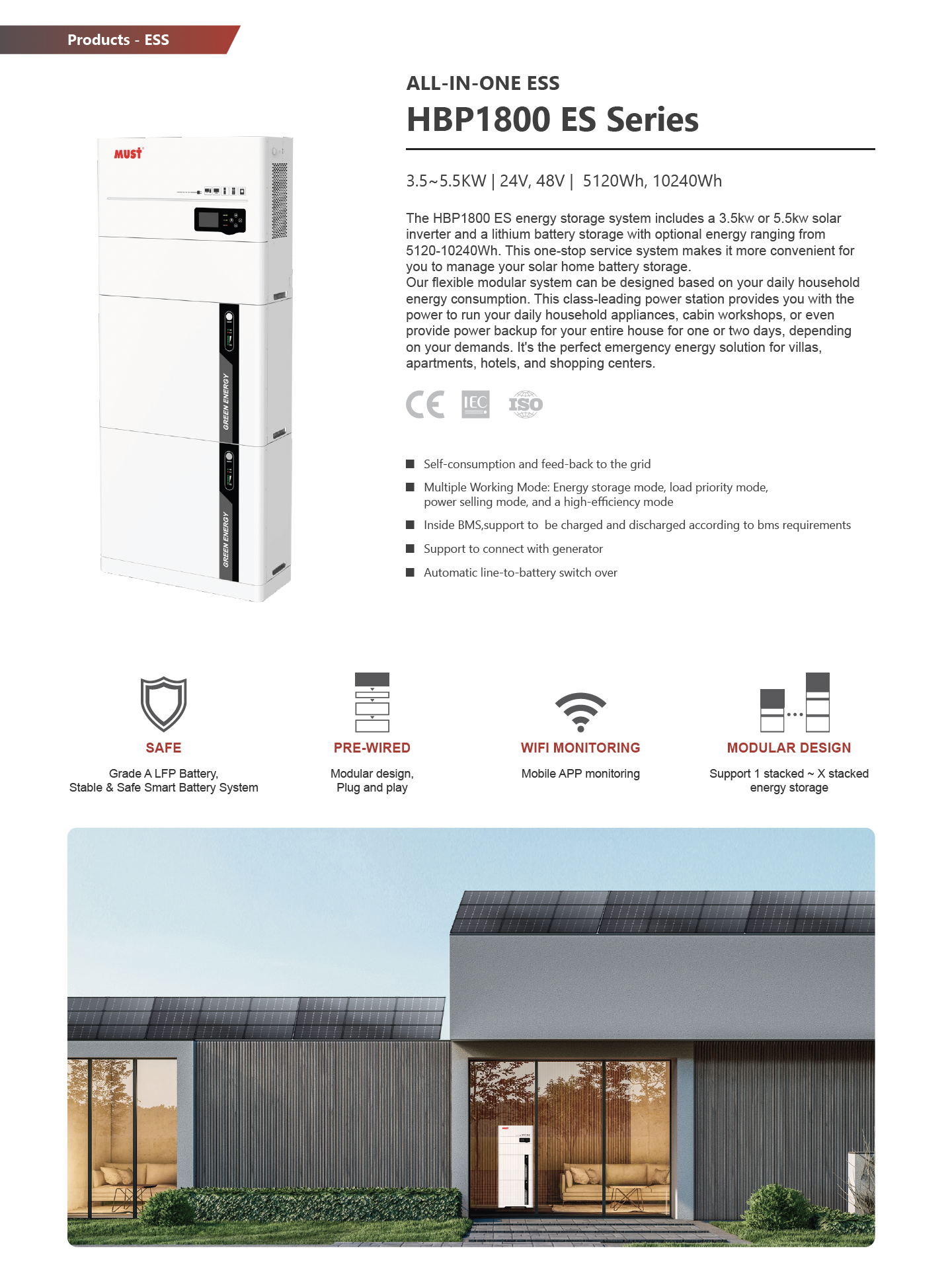 Система хранения электроэнергии MUST HBP18-5548 ES — купить в