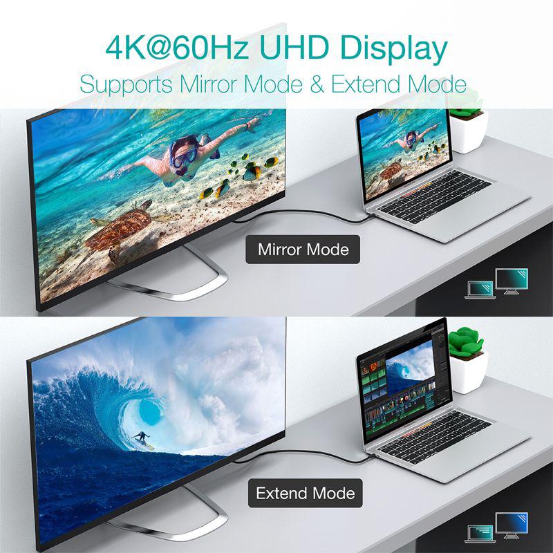 Кабель Choetech USB-C USB-C з підтримкою відео 4K 60 Гц для підключення ноутбука до монітора