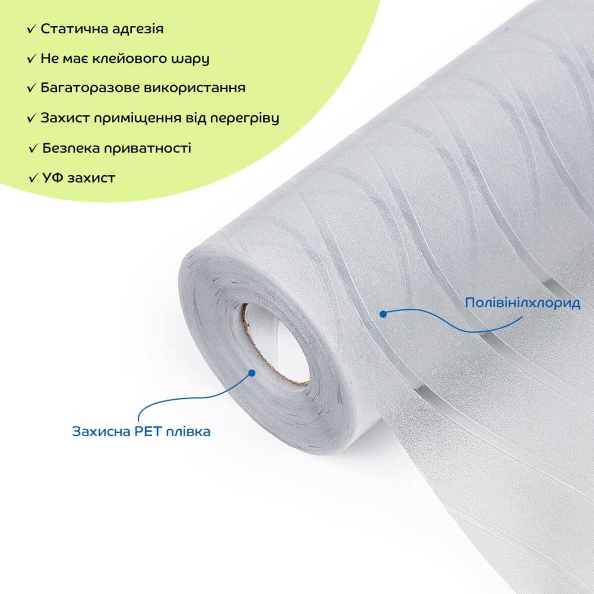 Рулон ПВХ пленки 600х10000 мм с волнообразным узором — декоративная ПВХ пленка для стекла