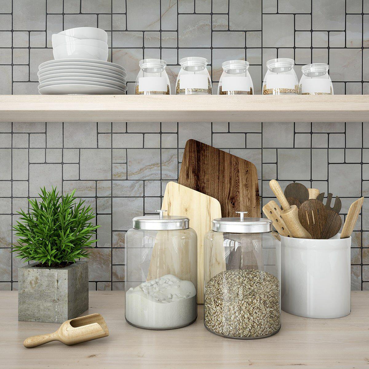 ПЭТ панели для ванной комнаты самоклеящаяся мозаика 30x30 водостойкая