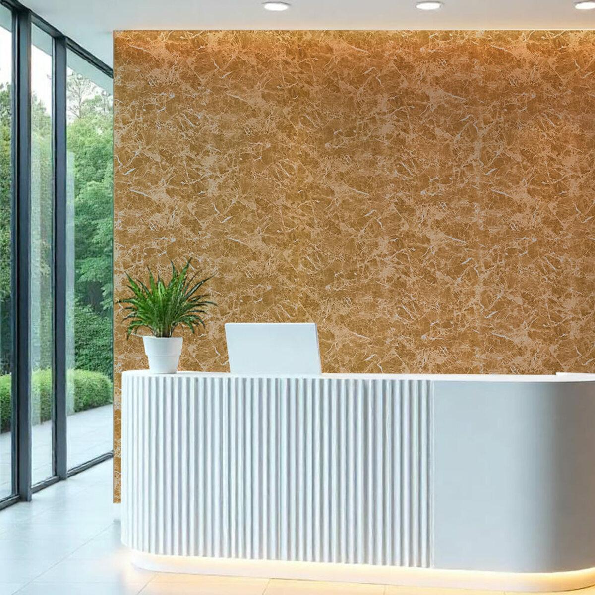 ПВХ панели для стен под мрамор в интерьере: кремовый мрамор 2440х1220