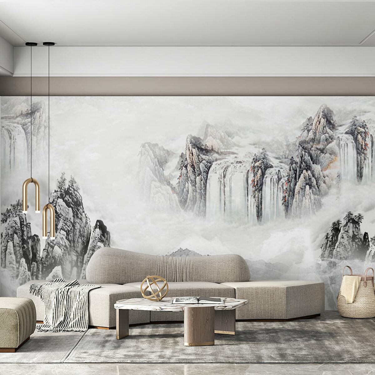 виниловая картина в рулонах для стен — самоклеящаяся панель 3600х2800 мм в интерьере