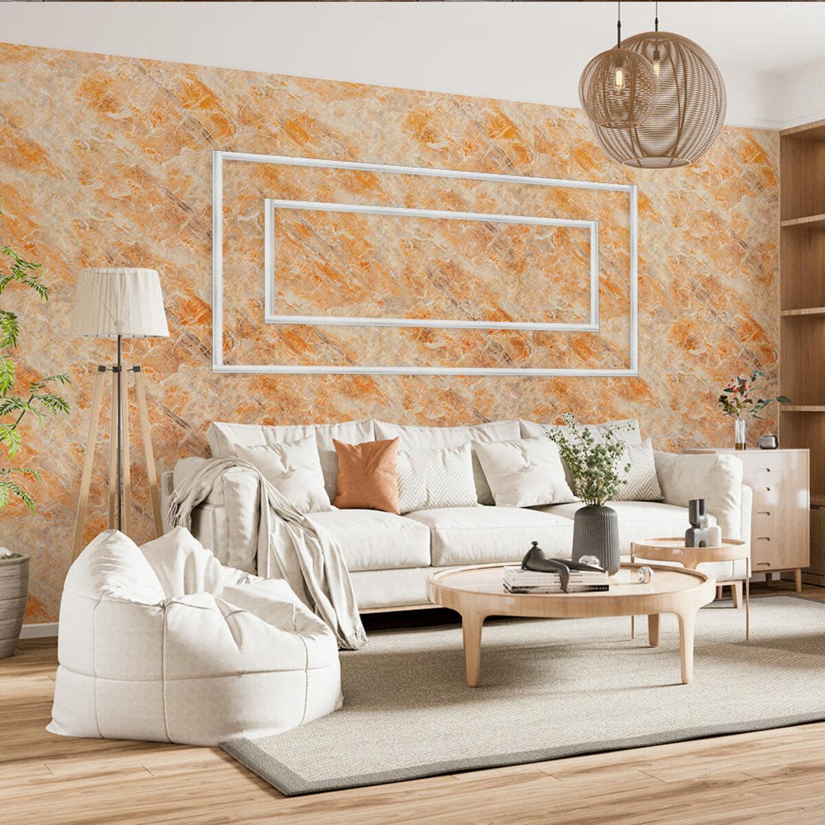 самоклеящийся декоративный молдинг белый в интерьере 3000х20х8,5 мм