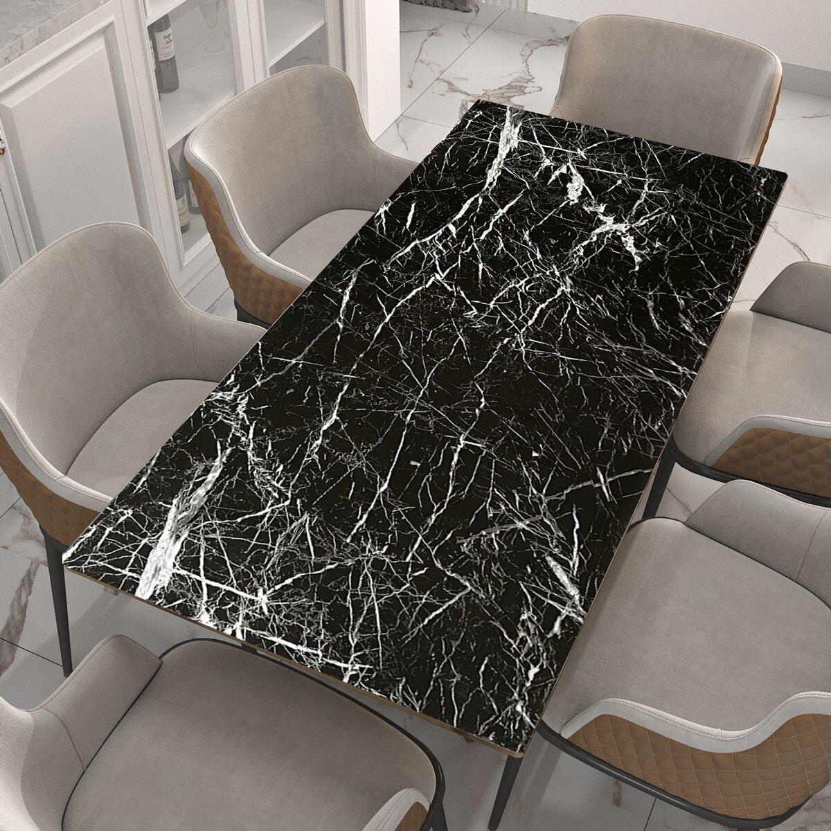 Самоклеящаяся пленка черный мрамор на столешнице 0,45х10м — декор для мебели