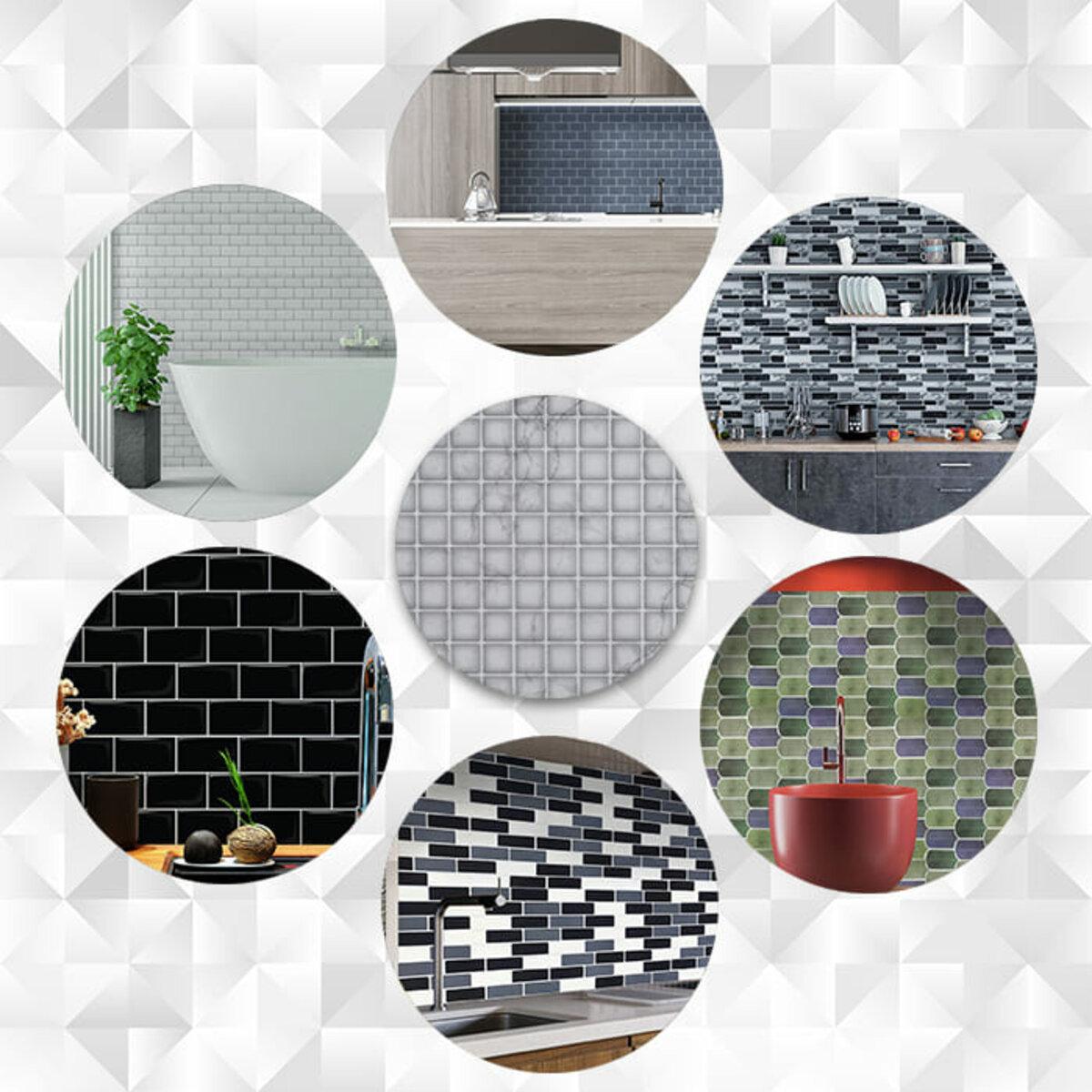 Самоклеящаяся полиуретановая стеновая плитка 305x305 мм в интерьере кухни