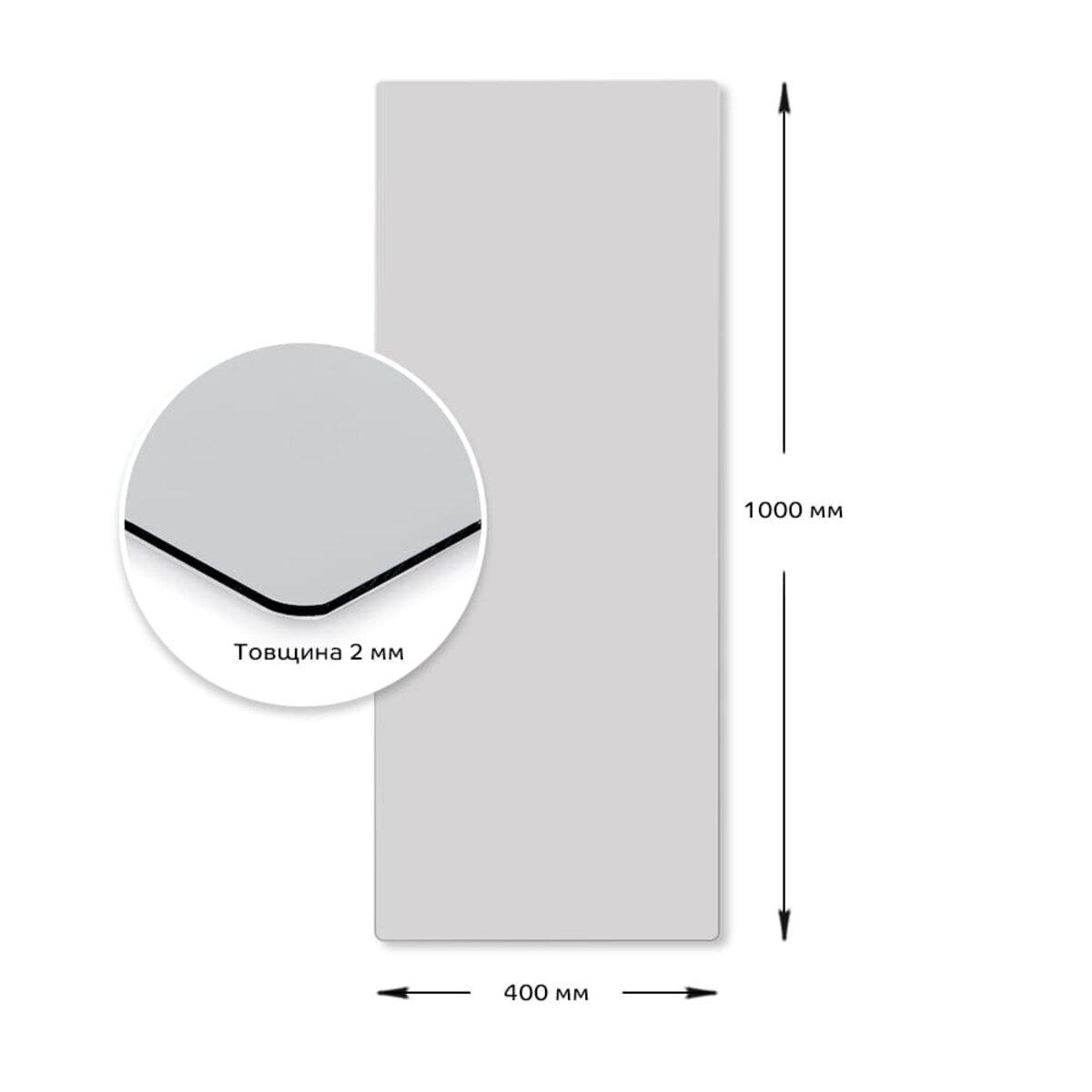 акриловое зеркало 2 мм, крупный план шлифованных кромок и клеевого слоя