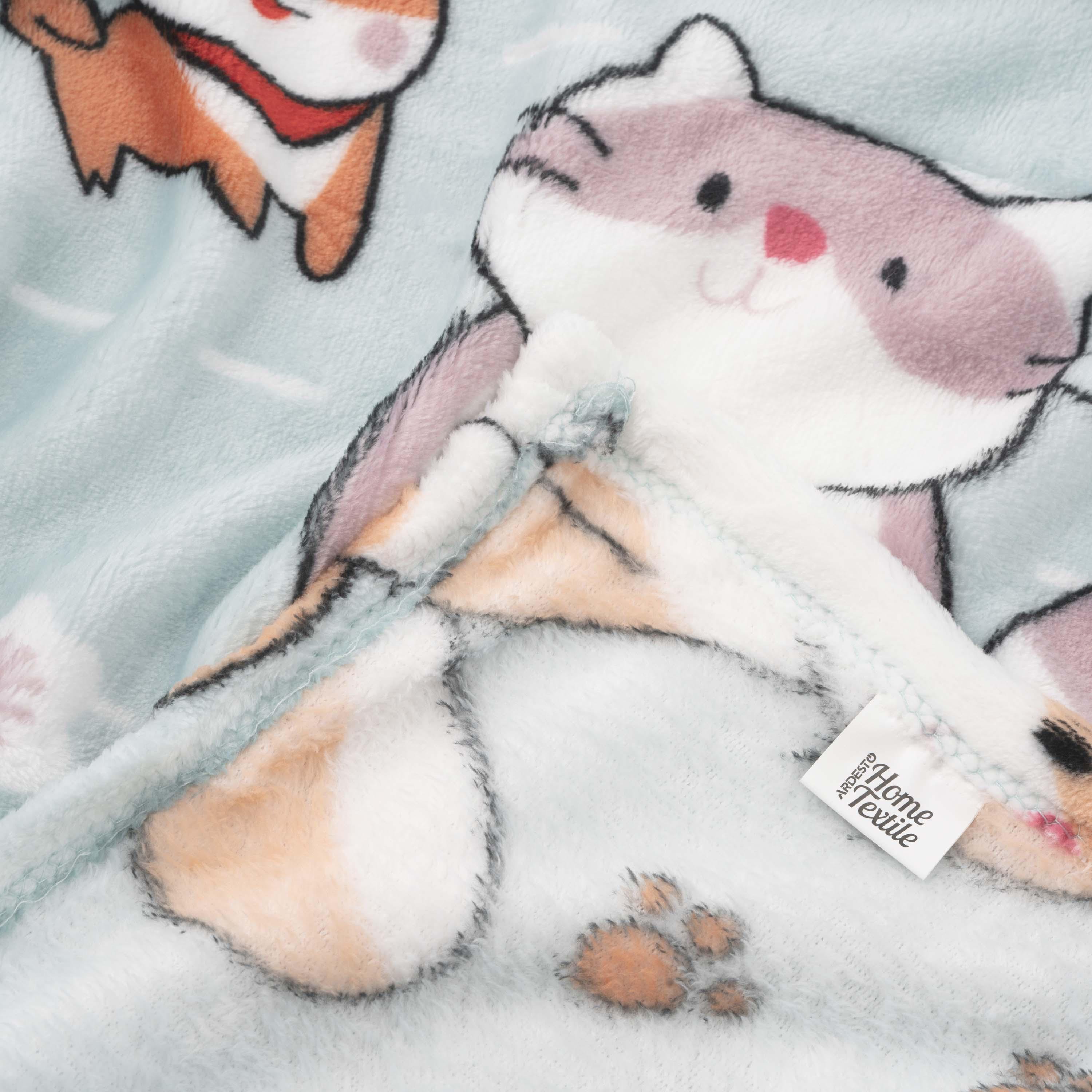 М’який плед із котиками та деталізацією принта Ardesto Home Textile