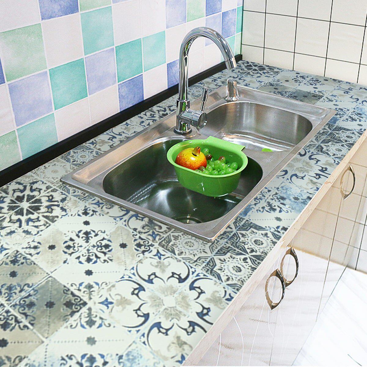 Декоративная пленка для реставрации столешниц и мебели оливковый орнамент в интерьере — пленка для реставрации дверей и столешниц