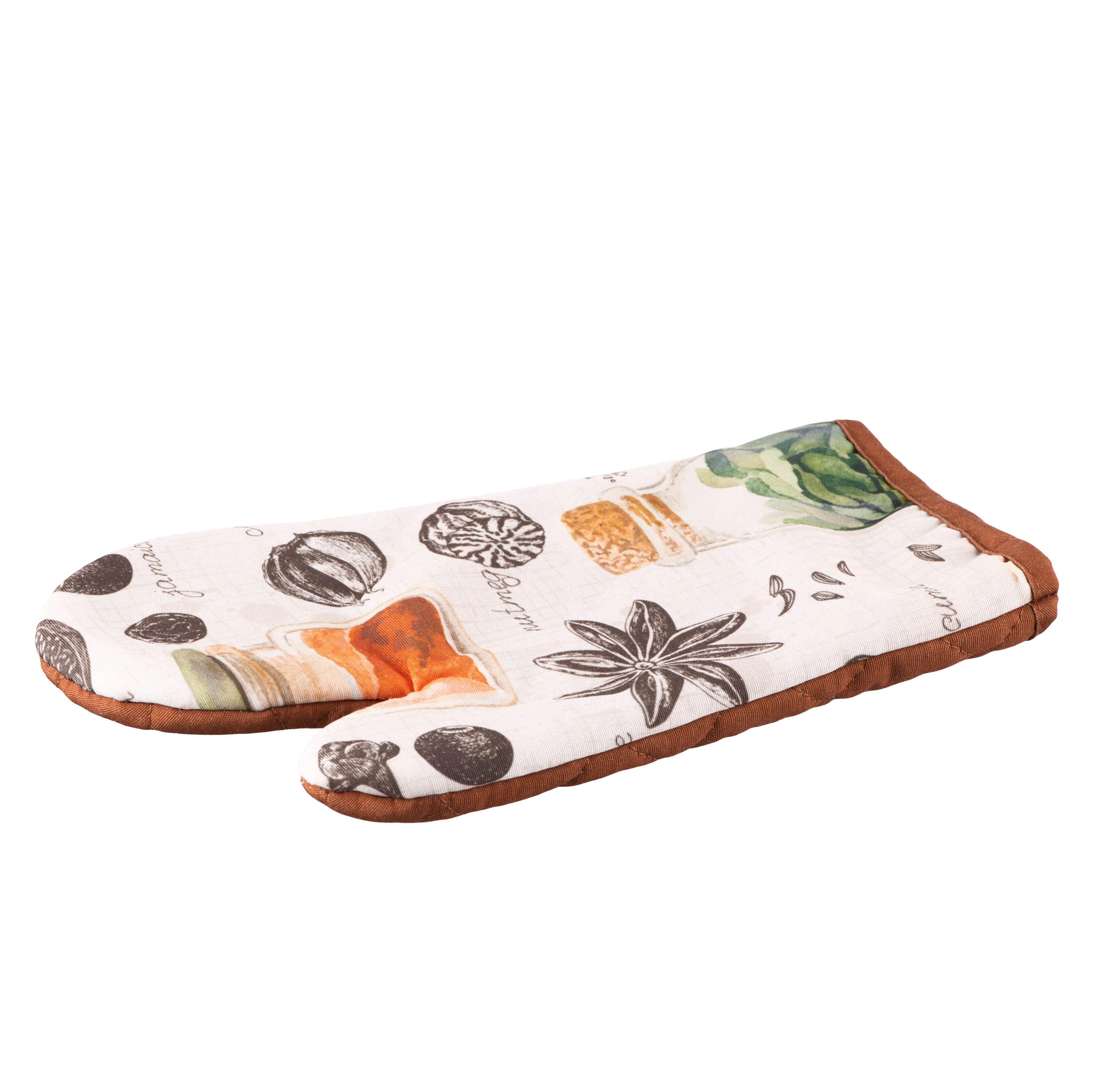 Кухонная рукавичка для горячего — стёганая подкладка и вид в сложенном виде, текстильная рукавичка для духовки