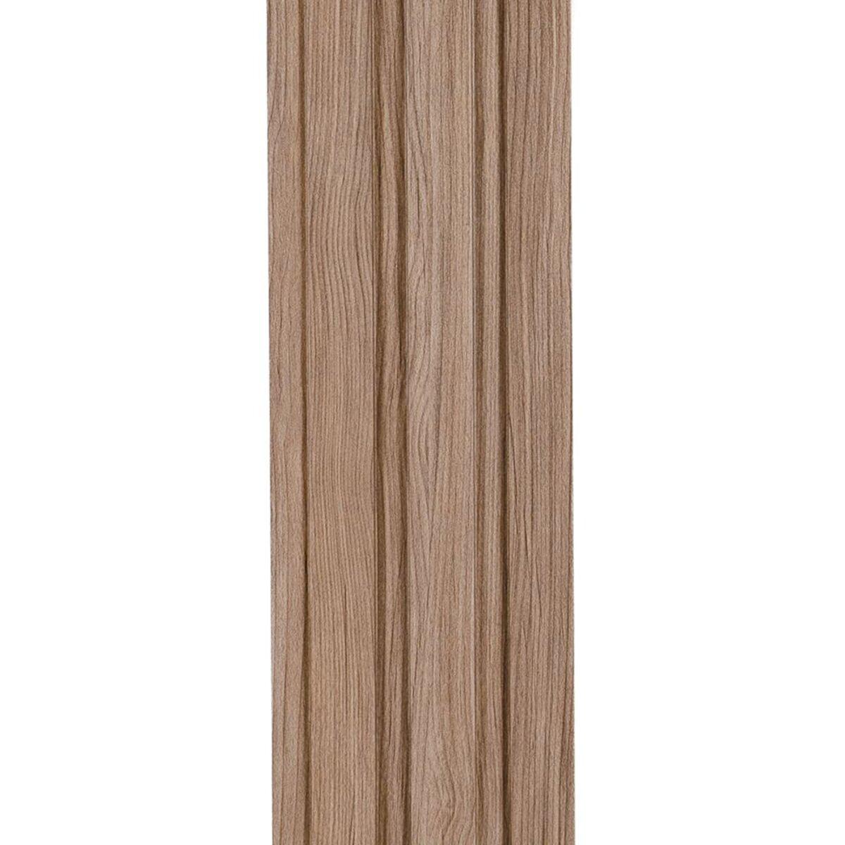 Декоративна стінова рейка WPC під дерево в сучасній спальні