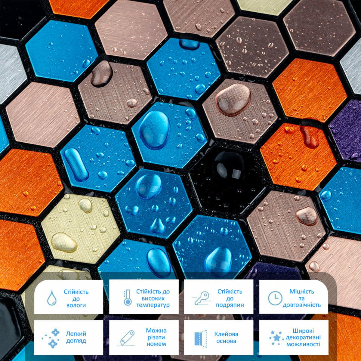 Крупный план водоотталкивающей поверхности самоклеящейся алюминиевой плитки — плитка для кухни и ванной из алюминия