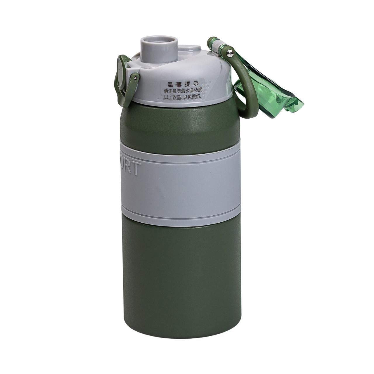 вакуумный термос 600 мл с кнопочной крышкой и силиконовой прокладкой