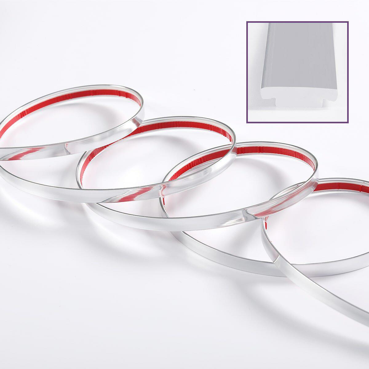 самоклеющийся декоративный профиль молдинг ПВХ серебро рулон 3000х12х4 мм