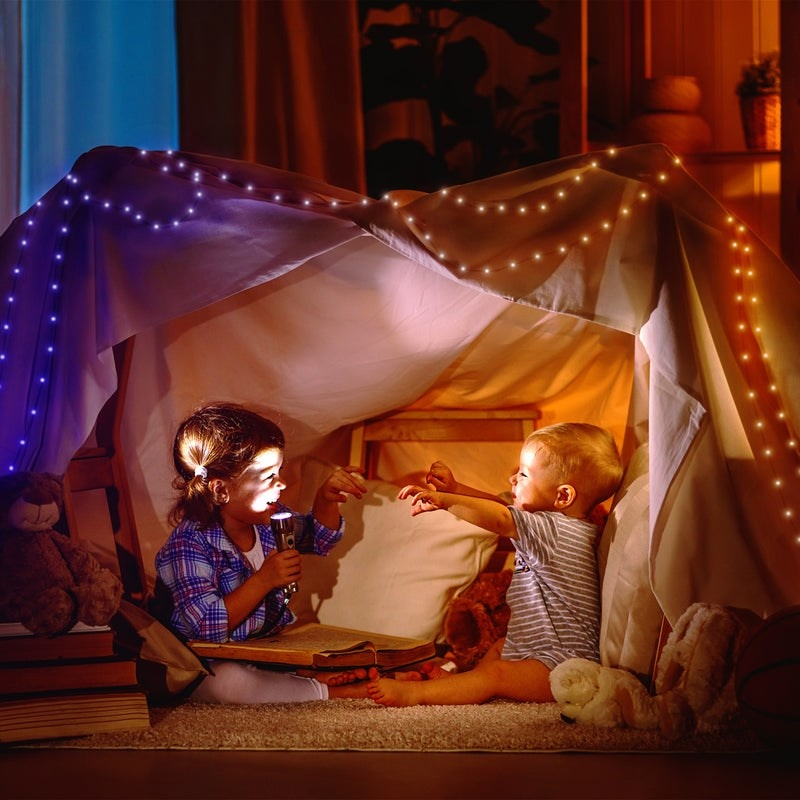 умная RGB гирлянда 20 м Twinkly Dots 400 в интерьере — точечная светодиодная гирлянда