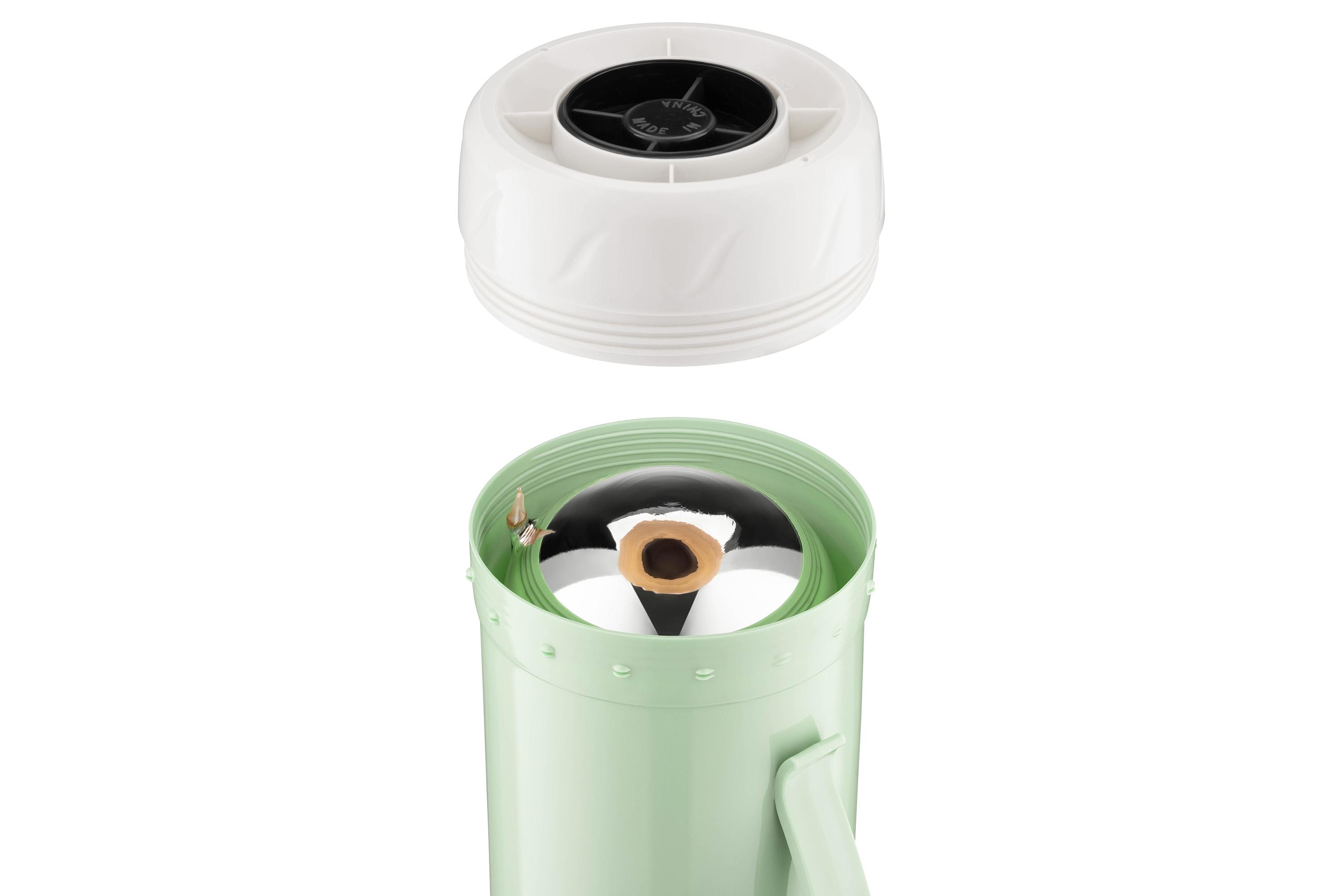 Две чашки в комплекте для термоса 2000 мл, пластиковые чашки зеленая и белая — пластиковый термос с двумя чашками