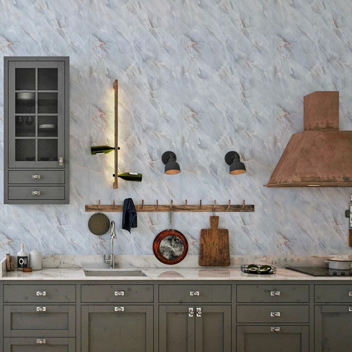 самоклеящаяся декоративная пленка для мебели и стен 600x3000 мм — интерьер кухни, обновление фасадов и стен