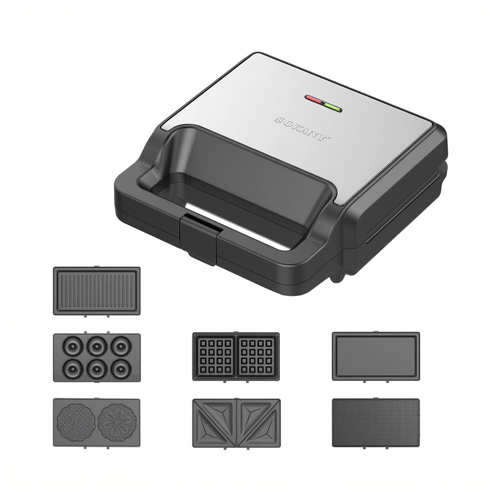 Набір змінних панелей мультипекаря Sokany для сендвічів, вафель, горішків і кексів