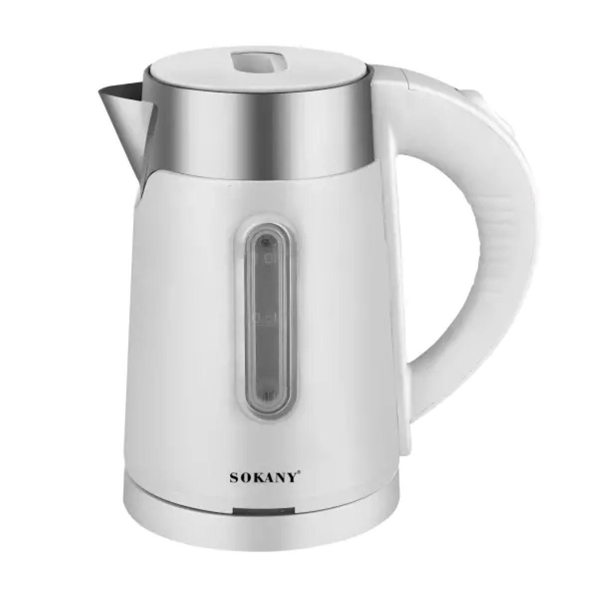 Компактный электрочайник 1 литр с индикатором уровня и пластиковой ручкой