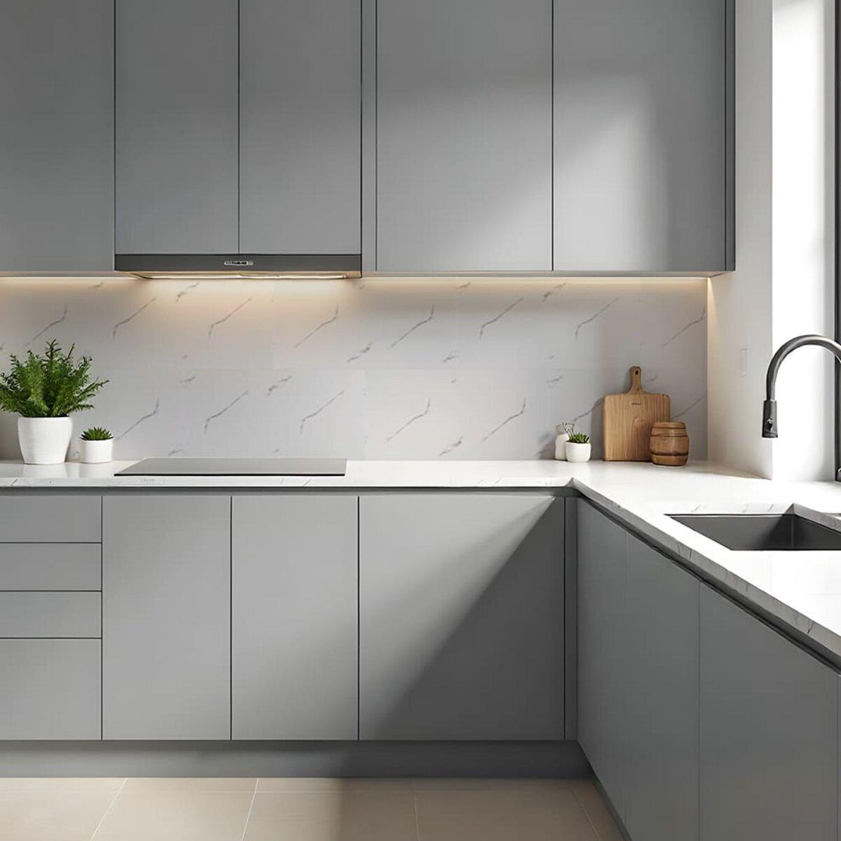 Плитка PET 600x300 мм в кухонном интерьере — плитка для кухонного фартука из PET