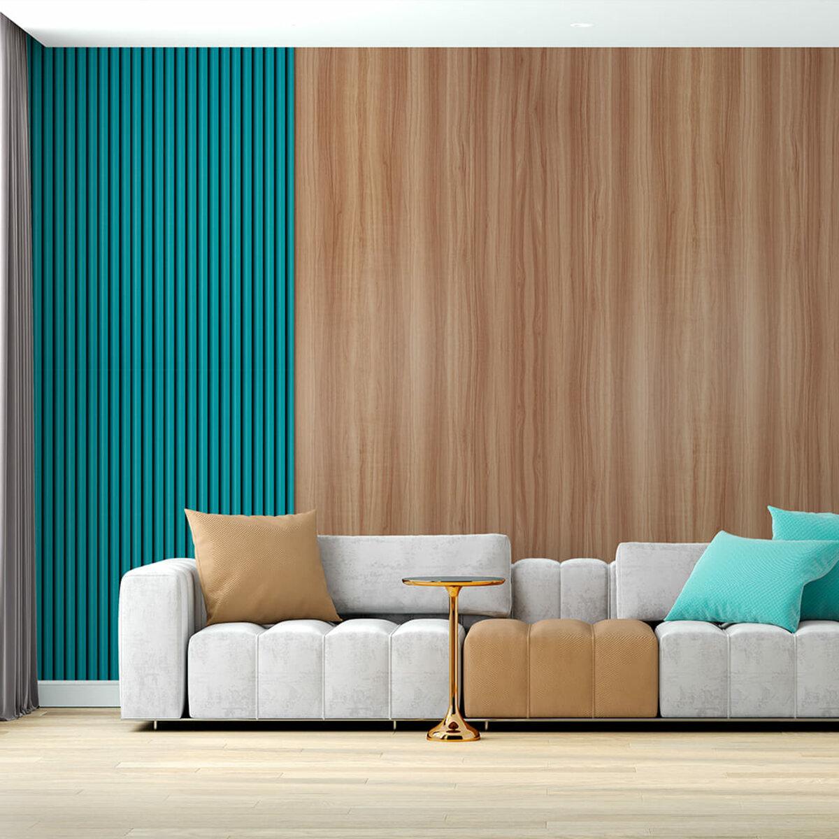 виниловое рулонное покрытие под дерево для стен в интерьере — самоклеящаяся плитка 600x3000