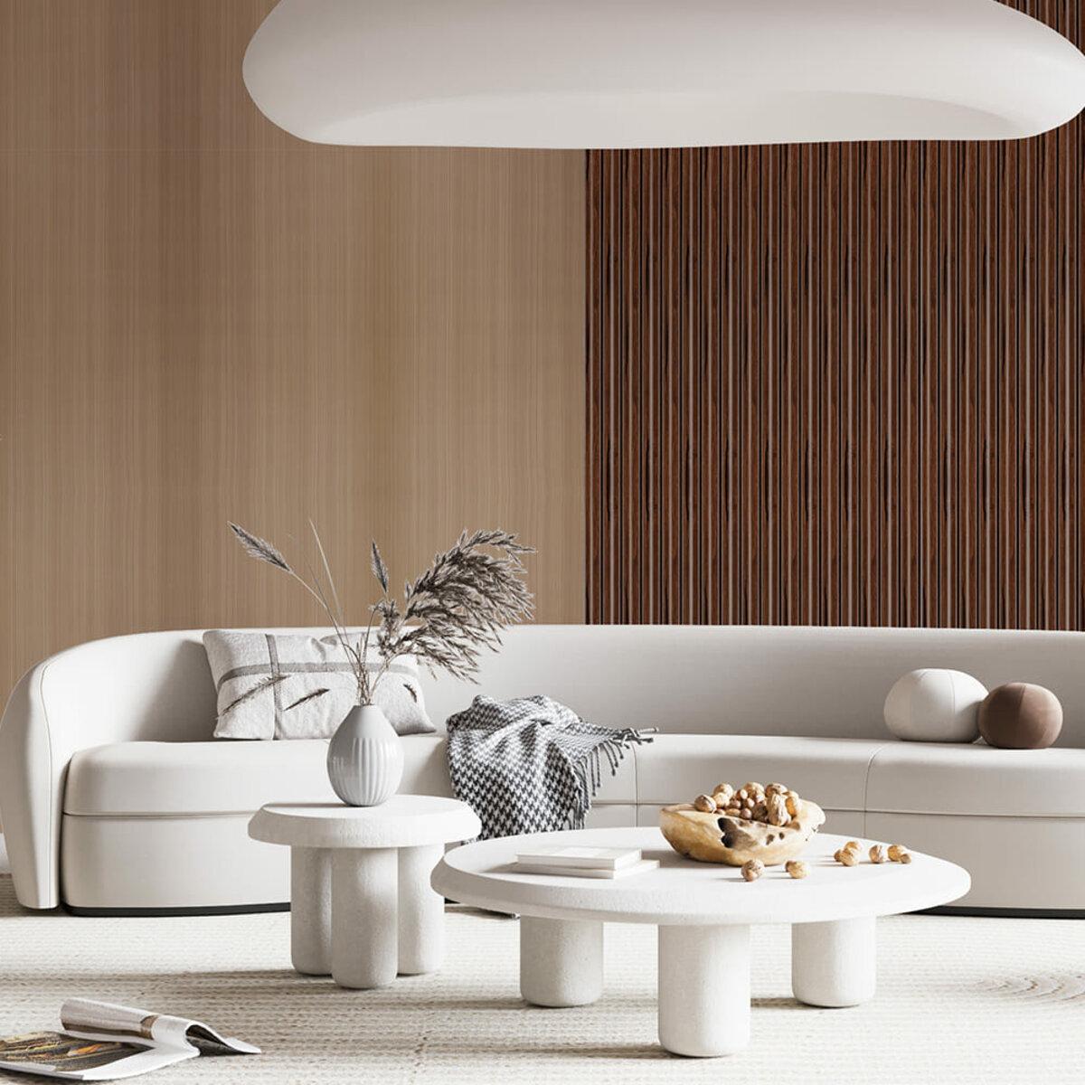 реечная отделка стен бронзовый венге 120х2900 мм в интерьере