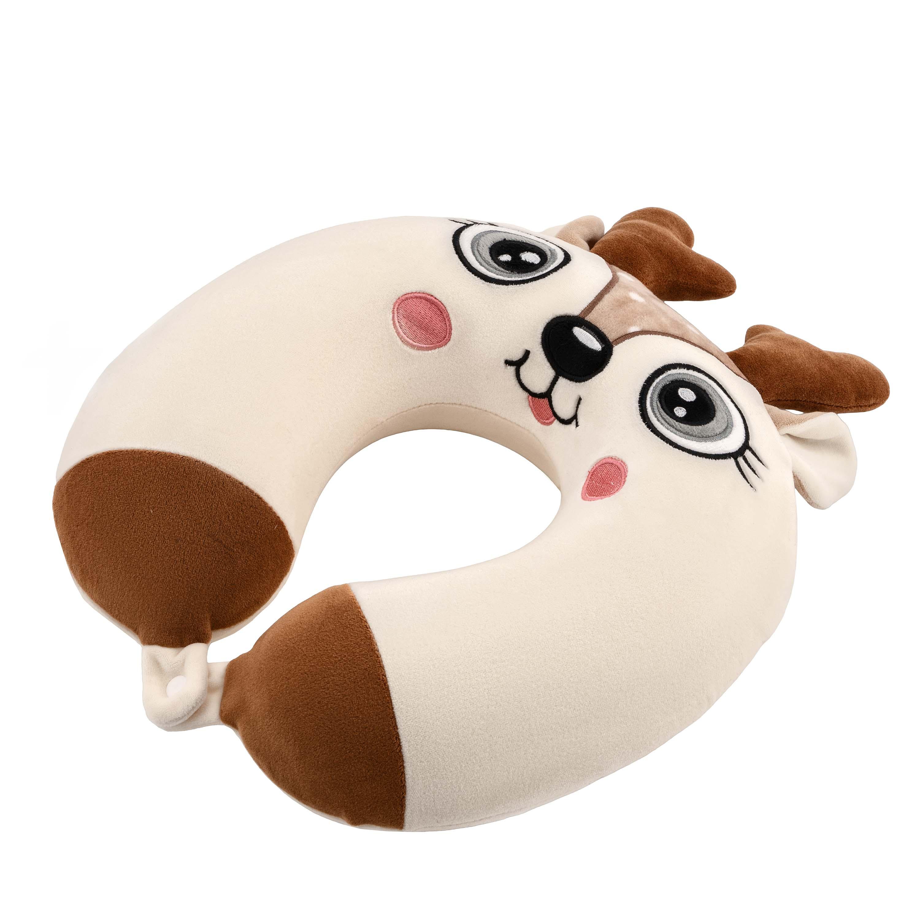 Дорожня подушка ARDESTO Travel Reindeer у формі бумеранга, вигляд збоку, м’яка підтримка для шиї