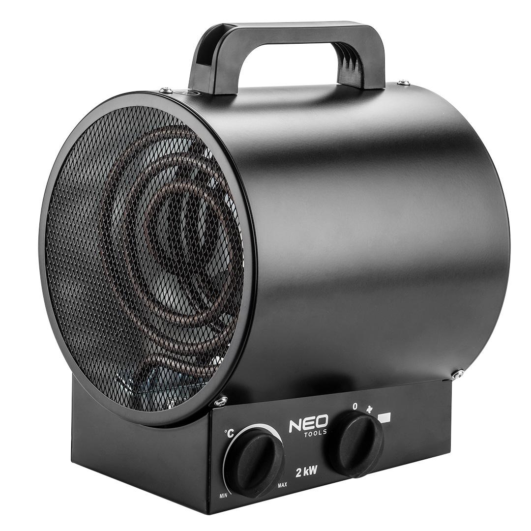 компактная тепловая пушка 2 кВт для мастерской, нагревательный элемент из нержавеющей стали