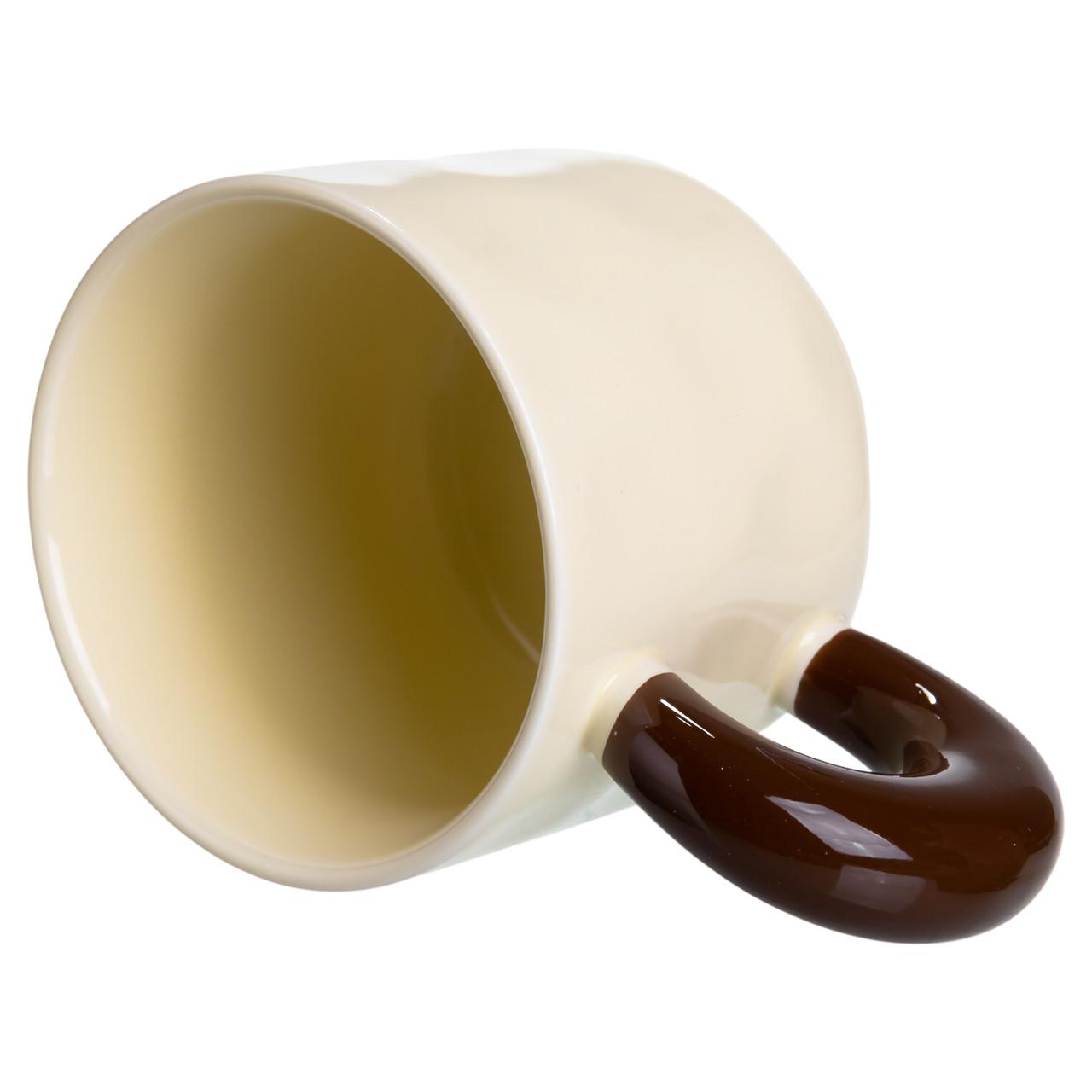 Подарункова чашка Labubu зручної форми, вигляд збоку та зверху, фарфорова кружка 400 мл