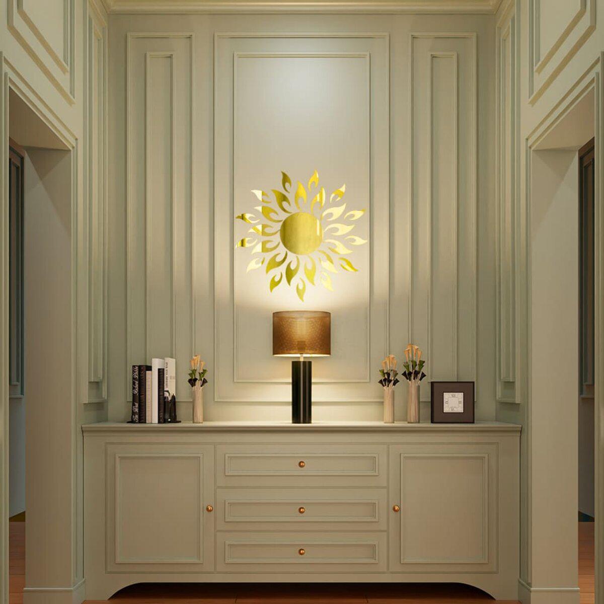 зеркальные акриловые наклейки для стен в детской — золотой декоративный набор 27 шт