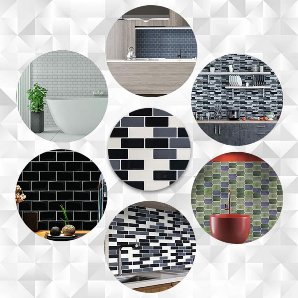 самоклеящаяся полиуретановая плитка для стен 305x305 мм — интерьерный пример кухонного фартука