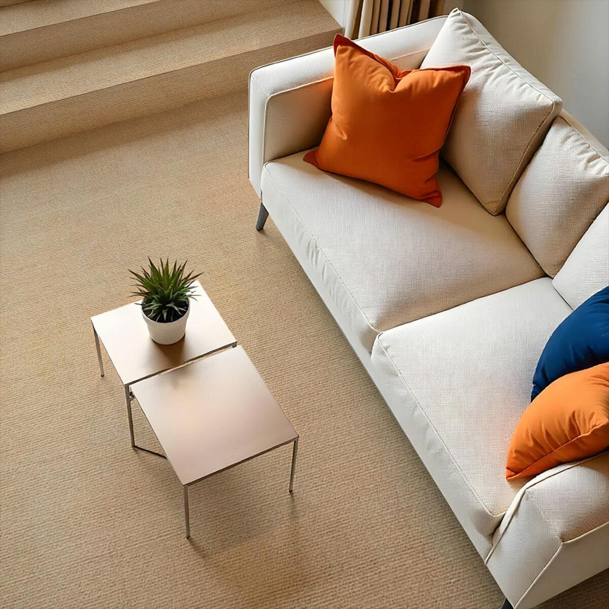 Интерьер с бежевым ковролином в рулоне 600x3000 мм, ковролин в рулоне для пола