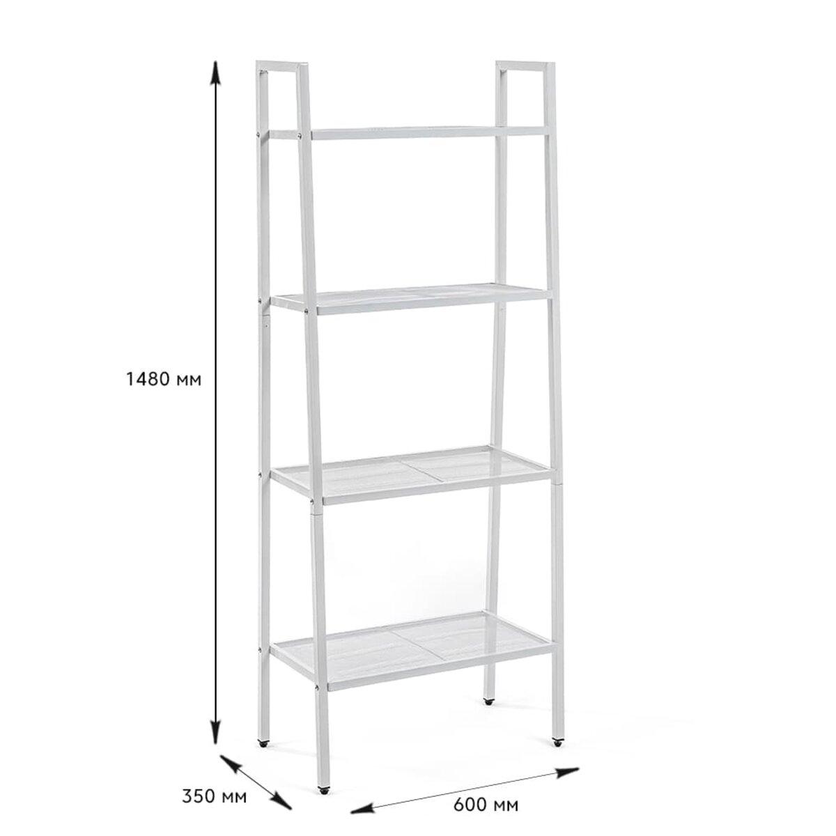 технические размеры стеллажа 1480х600х350 мм, схема стеллажа 4 яруса
