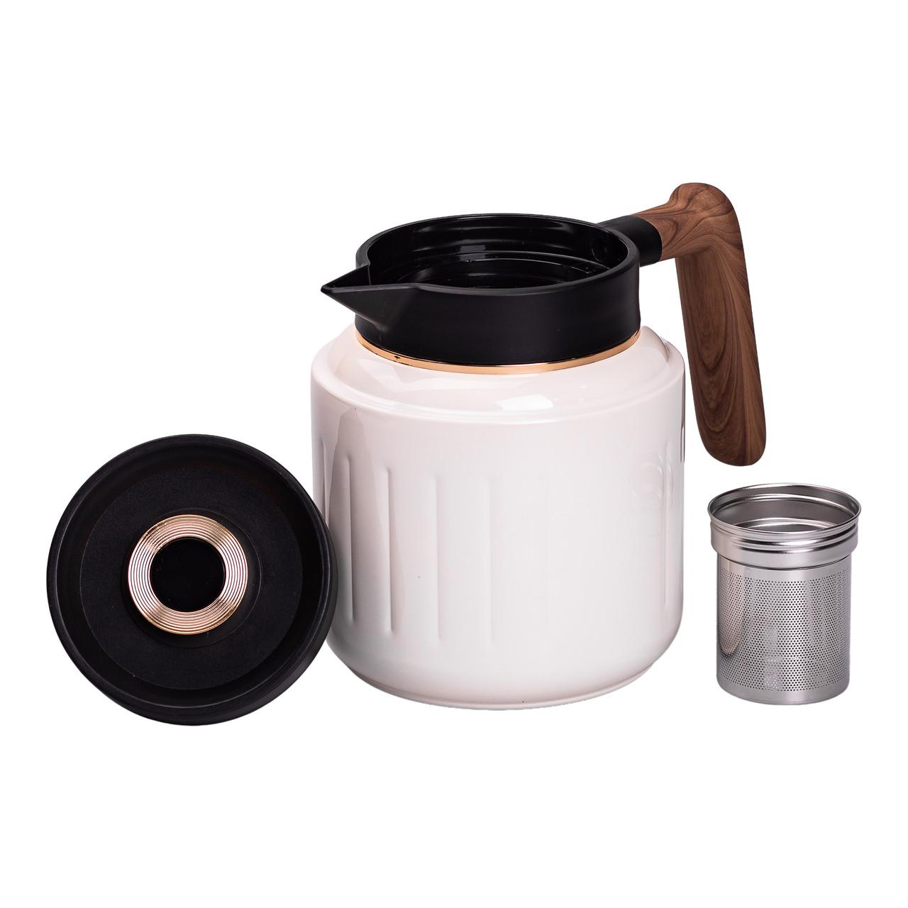 питьевой термос с заварником 1 л съемный фильтр из нержавеющей стали