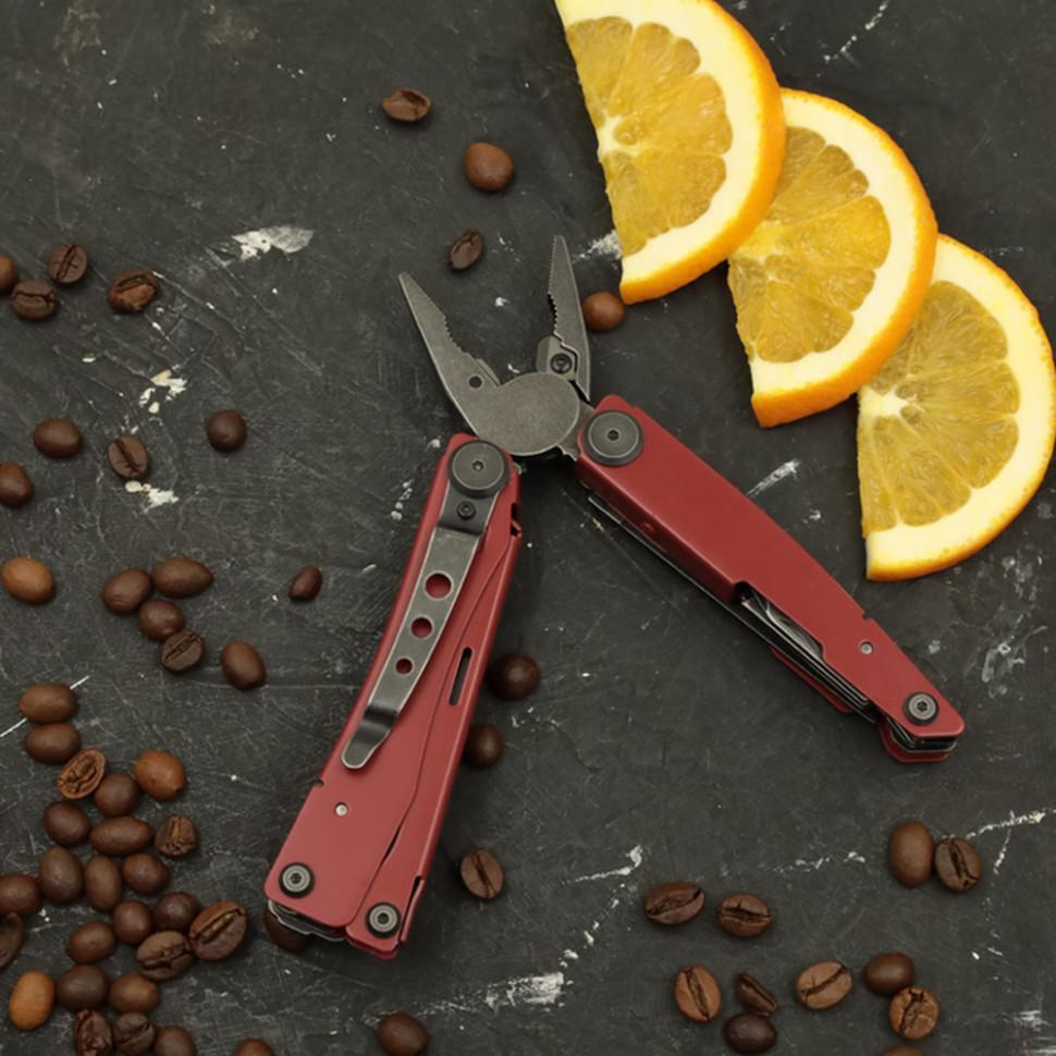 Мультитул с плоскогубцами и ножом, многофункциональный инструмент для повседневного использования, красный