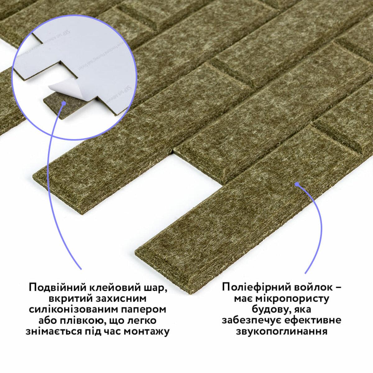 Самоклеюча звукоізоляційна панель з поліефірного войлоку та захисним клейовим шаром