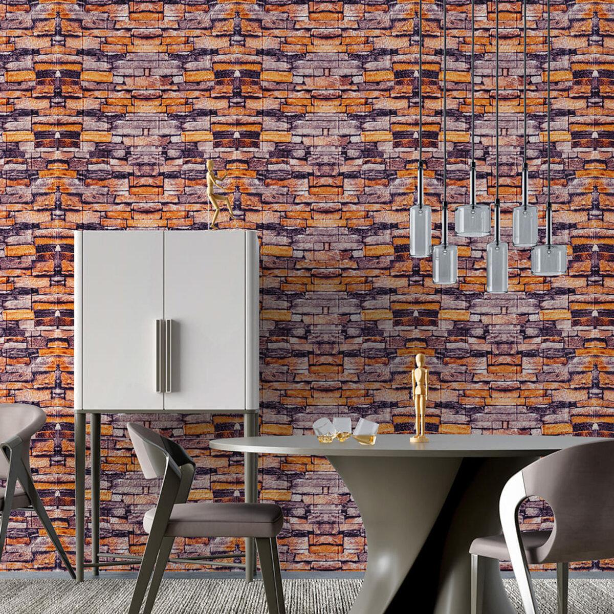 Декоративная самоклеящаяся 3D панель песчаник в интерьере — декоративная кирпичная 3D панель для интерьера