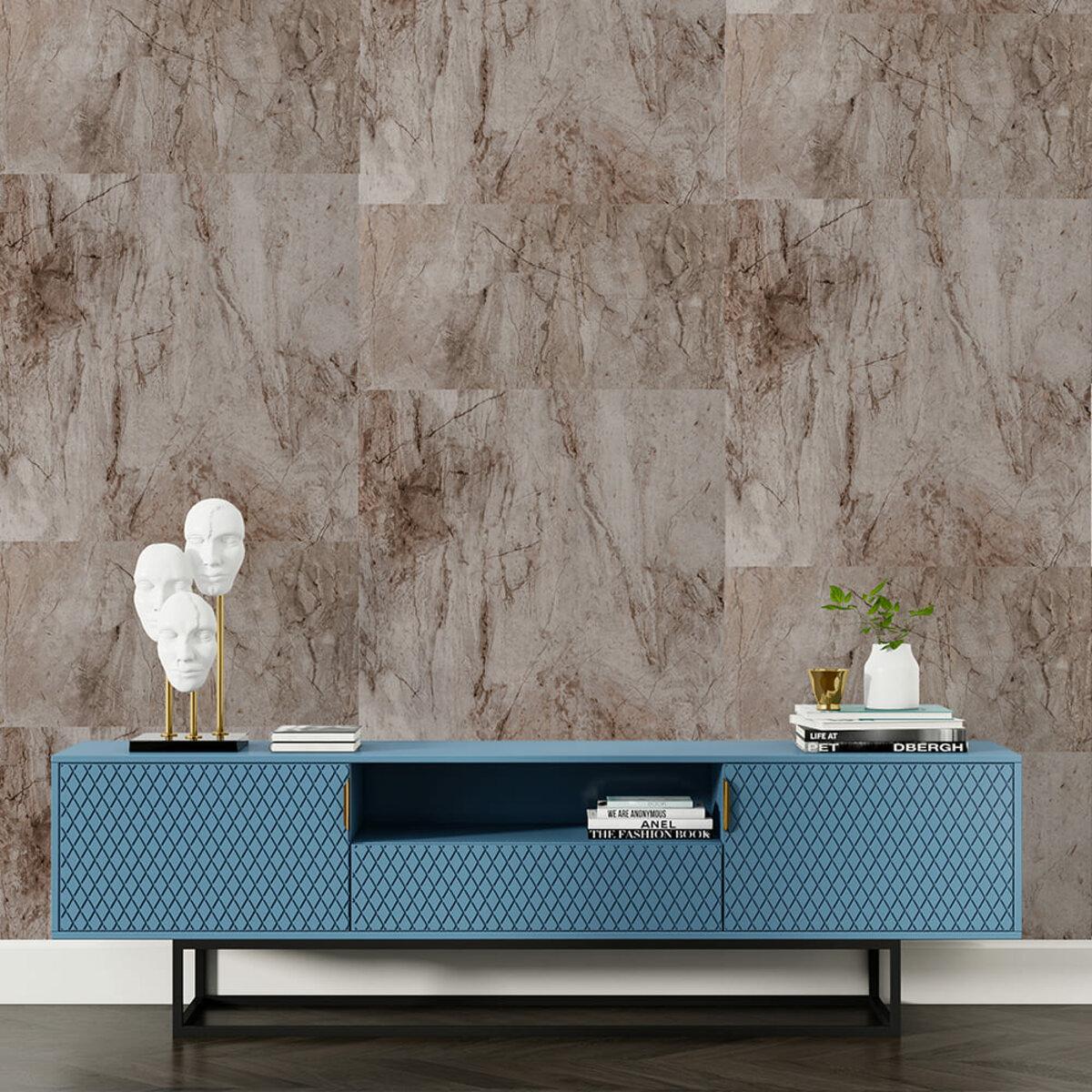 Интерьер с самоклеящейся стеновой плиткой 60х30 мм — ПЕТ плитка имитация камня